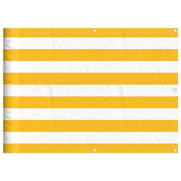 Grote foto vidaxl balkonscherm geel en wit gestreept 75x800 cm tuin en terras overige tuin en terras