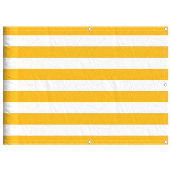 Grote foto vidaxl balkonscherm geel en wit gestreept 75x700 cm tuin en terras overige tuin en terras