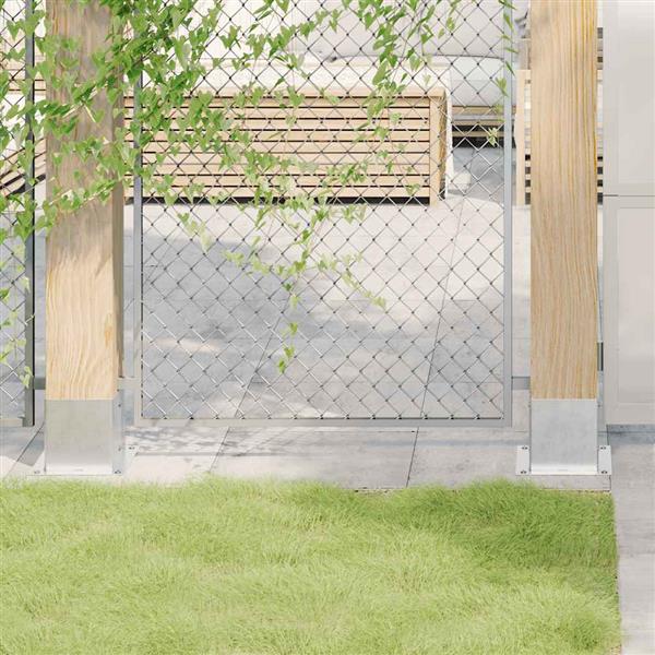 Grote foto vidaxl spokkels vierkant 4 st gegalvaniseerd staal zilverkleurig tuin en terras overige tuin en terras