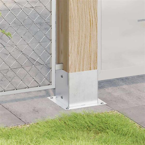 Grote foto vidaxl spokkels vierkant 4 st gegalvaniseerd staal zilverkleurig tuin en terras overige tuin en terras