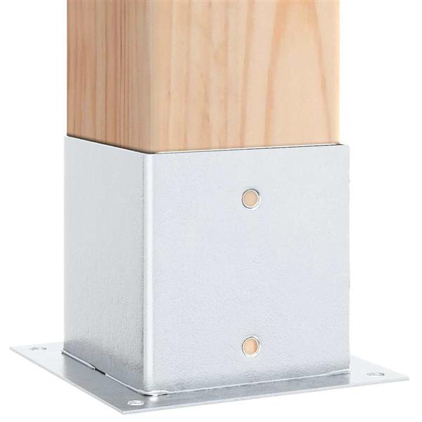 Grote foto vidaxl spokkels vierkant 4 st gegalvaniseerd staal zilverkleurig tuin en terras overige tuin en terras