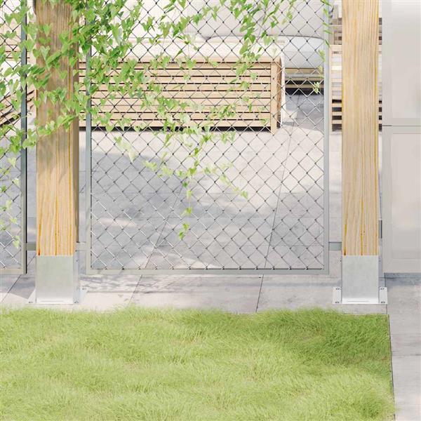 Grote foto vidaxl spokkels vierkant 12 st gegalvaniseerd staal zilverkleurig tuin en terras overige tuin en terras