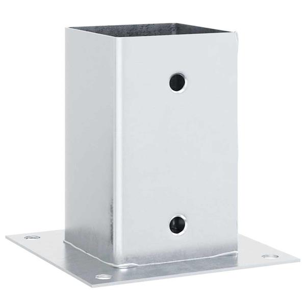 Grote foto vidaxl spokkels vierkant 4 st gegalvaniseerd staal zilverkleurig tuin en terras overige tuin en terras