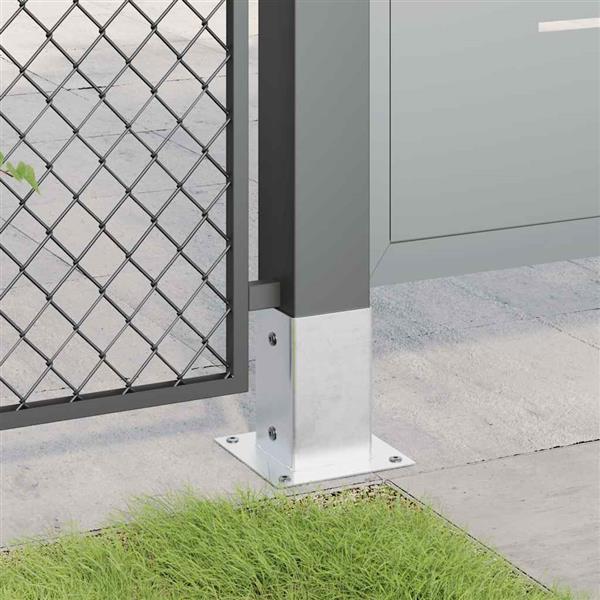 Grote foto vidaxl spokkels vierkant 4 st gegalvaniseerd staal zilverkleurig tuin en terras overige tuin en terras