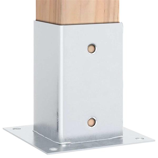 Grote foto vidaxl spokkels vierkant 4 st gegalvaniseerd staal zilverkleurig tuin en terras overige tuin en terras