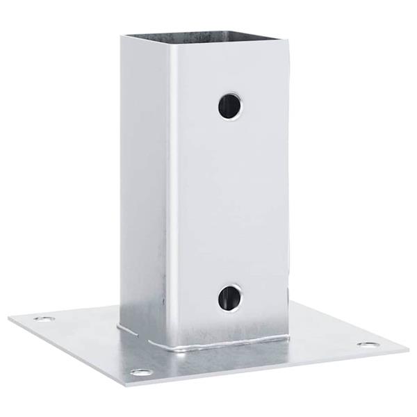 Grote foto vidaxl spokkels vierkant 4 st gegalvaniseerd staal zilverkleurig tuin en terras overige tuin en terras