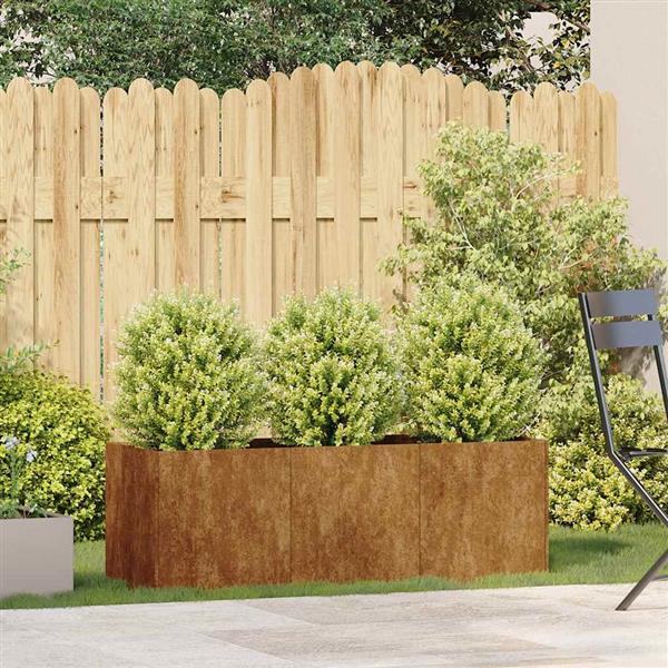 Grote foto vidaxl plantenbak roestig 120x40x40 cm weervast staal tuin en terras overige tuin en terras