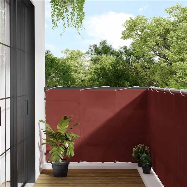 Grote foto vidaxl balkonscherm terracotta 120x800 cm 100 polyester oxford tuin en terras overige tuin en terras