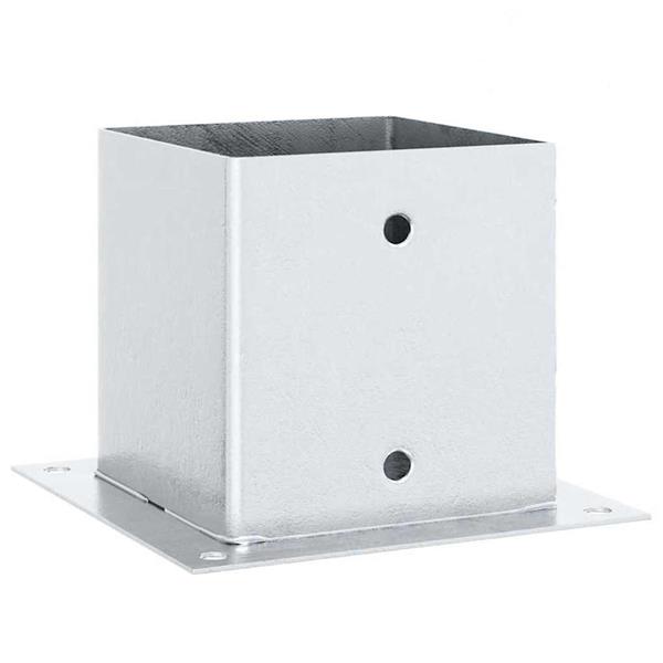 Grote foto vidaxl spokkels vierkant 4 st gegalvaniseerd staal zilverkleurig tuin en terras overige tuin en terras