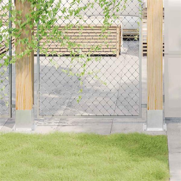 Grote foto vidaxl spokkels vierkant 4 st gegalvaniseerd staal zilverkleurig tuin en terras overige tuin en terras