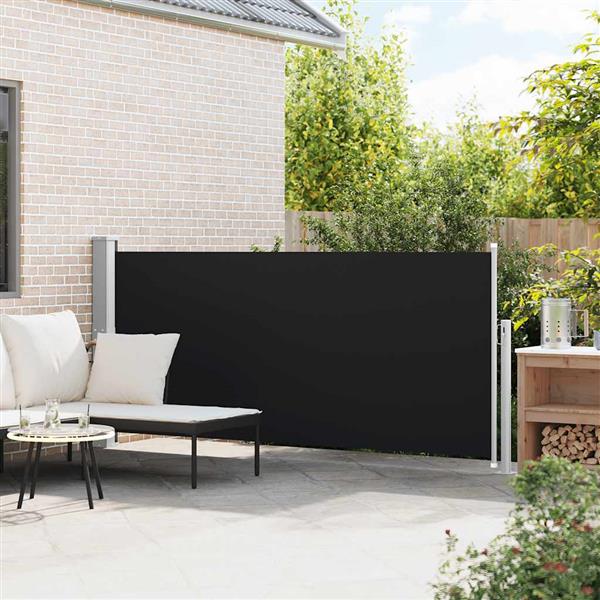 Grote foto vidaxl windscherm uittrekbaar 140x300 cm zwart tuin en terras overige tuin en terras