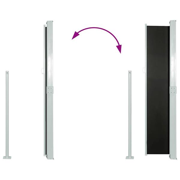 Grote foto vidaxl windscherm uittrekbaar 140x300 cm zwart tuin en terras overige tuin en terras