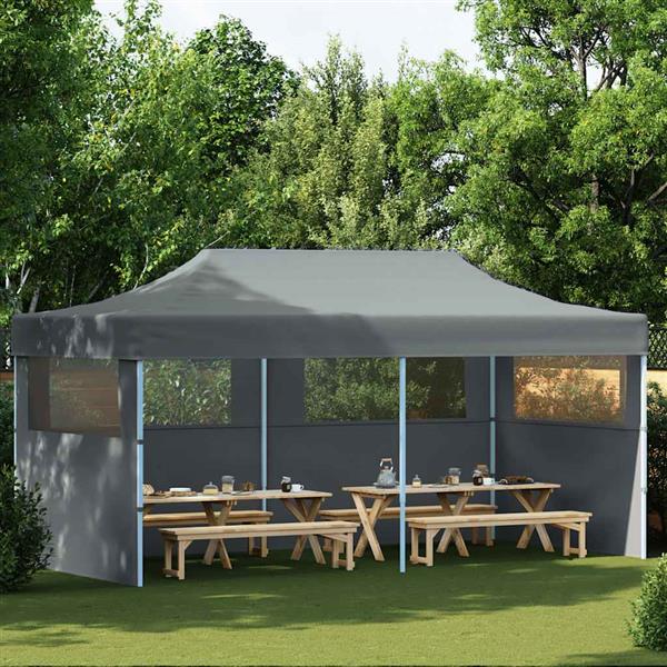 Grote foto vidaxl partytent pop up inklapbaar met zijwanden 3x6 m antraciet tuin en terras overige tuin en terras