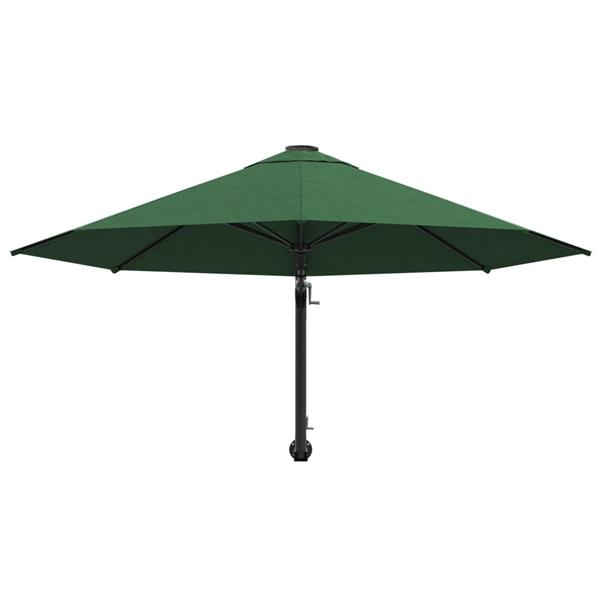 Grote foto vidaxl wandparasol met metalen paal 300 cm groen tuin en terras overige tuin en terras