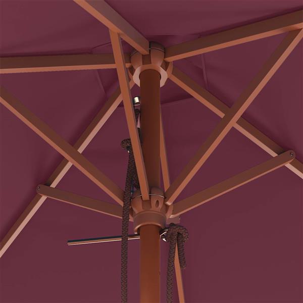 Grote foto vidaxl parasol met houten paal 150x200 cm bordeauxrood tuin en terras overige tuin en terras