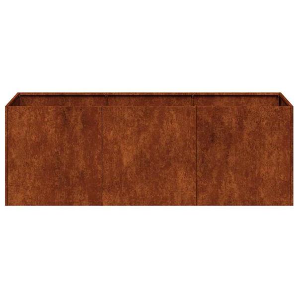 Grote foto vidaxl plantenbak roestig 120x40x40 cm weervast staal tuin en terras overige tuin en terras