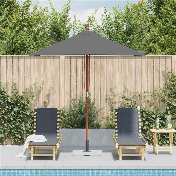 Grote foto vidaxl parasol met houten paal 150x200 cm antraciet tuin en terras overige tuin en terras