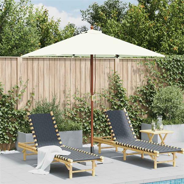 Grote foto vidaxl parasol met houten paal 150x200 cm zandkleurig tuin en terras overige tuin en terras