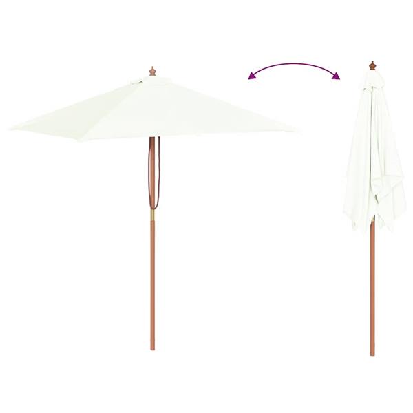 Grote foto vidaxl parasol met houten paal 150x200 cm zandkleurig tuin en terras overige tuin en terras