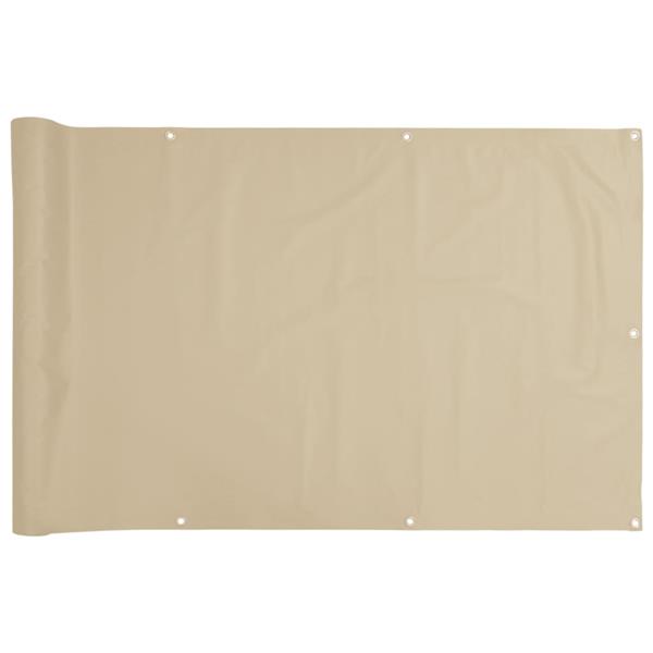 Grote foto vidaxl balkonscherm oxford textiel 75x400 cm beige tuin en terras overige tuin en terras
