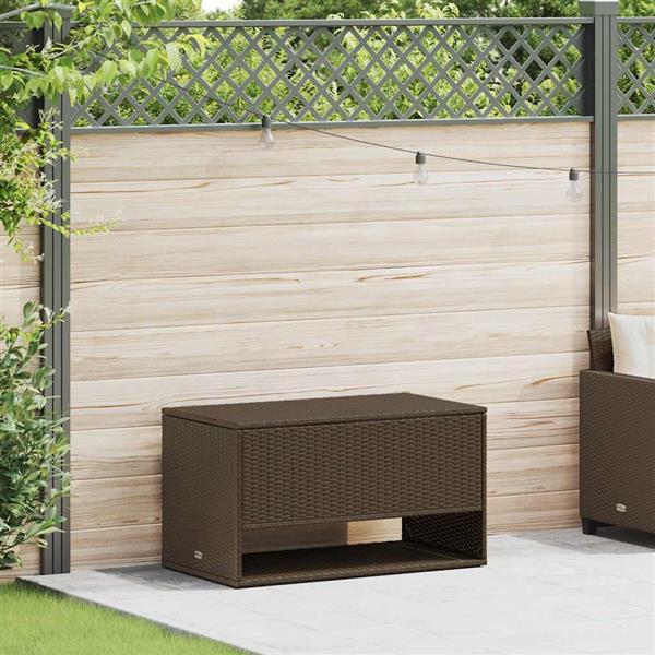 Grote foto vidaxl opbergbox voor buiten 100x55x55 5 cm poly rattan bruin tuin en terras overige tuin en terras