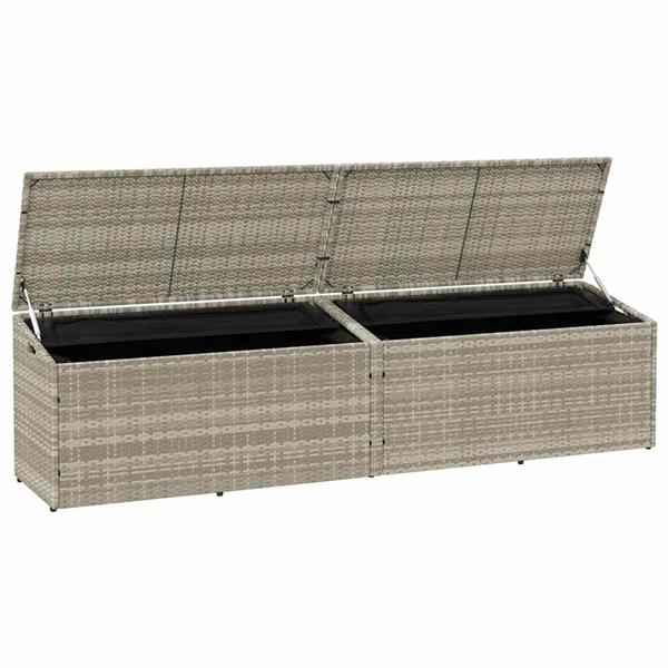 Grote foto vidaxl tuinbox 220x50x58 cm poly rattan lichtgrijs tuin en terras overige tuin en terras