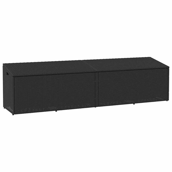 Grote foto vidaxl tuinbox 220x50x58 cm poly rattan zwart tuin en terras overige tuin en terras