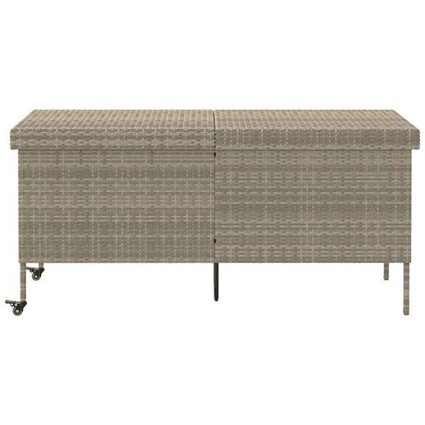 Grote foto vidaxl tuinbox met wielen 160x55x75 cm poly rattan lichtgrijs tuin en terras overige tuin en terras