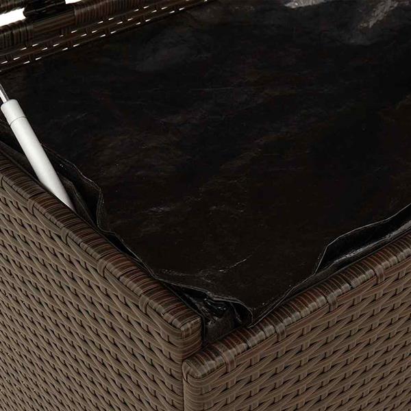 Grote foto vidaxl tuinbox met wielen 160x55x75 cm poly rattan bruin tuin en terras overige tuin en terras