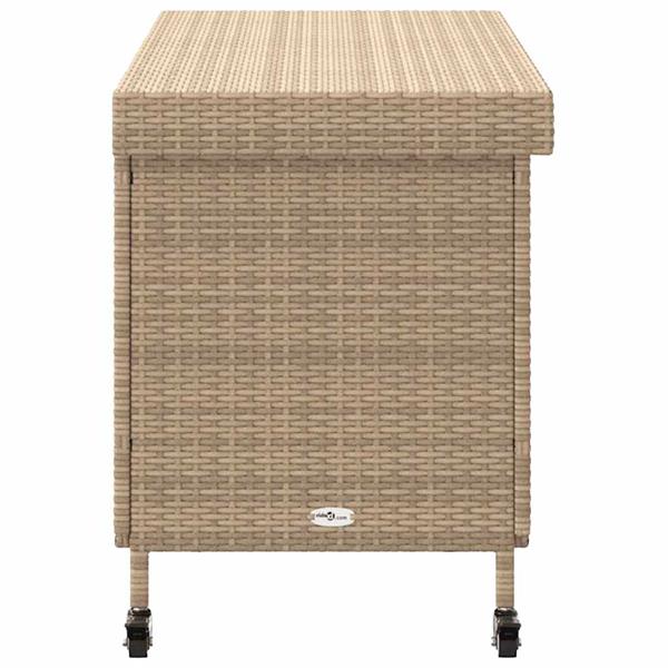 Grote foto vidaxl tuinbox met wielen 110x55x73 cm poly rattan gemengd beige tuin en terras overige tuin en terras