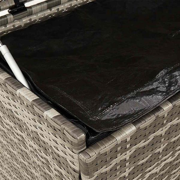 Grote foto vidaxl tuinbox met wielen 110x55x73 cm poly rattan grijs tuin en terras overige tuin en terras