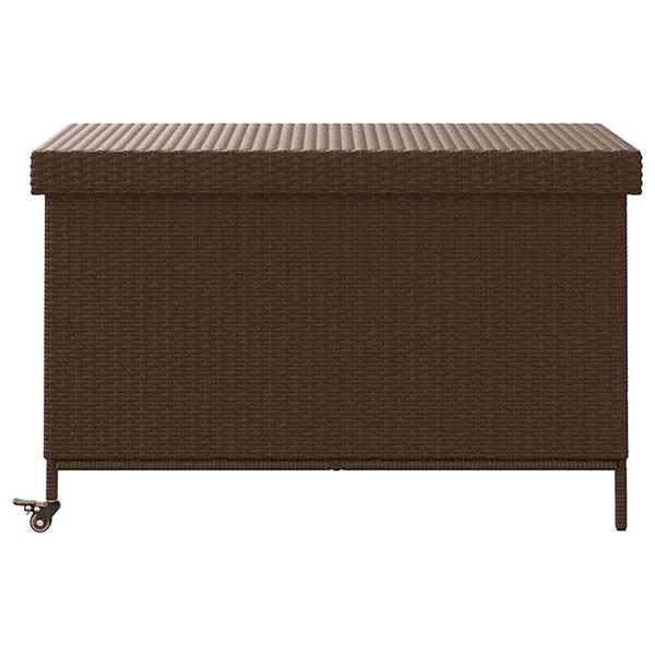 Grote foto vidaxl tuinbox met wielen 110x55x73 cm poly rattan bruin tuin en terras overige tuin en terras