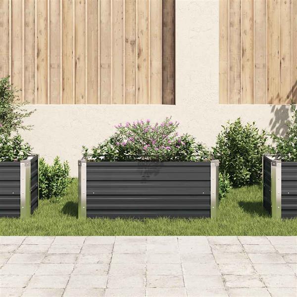 Grote foto vidaxl plantenbak verhoogd 100x40x45 cm gegalvaniseerd staal antraciet tuin en terras overige tuin en terras