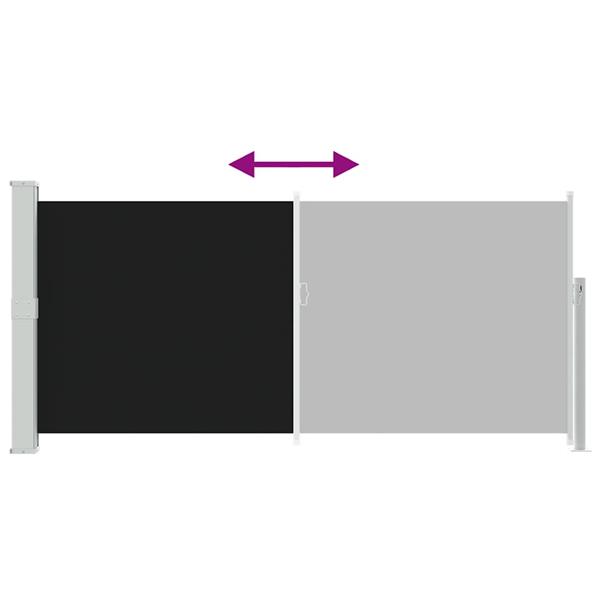 Grote foto vidaxl windscherm uittrekbaar 140x300 cm zwart tuin en terras overige tuin en terras