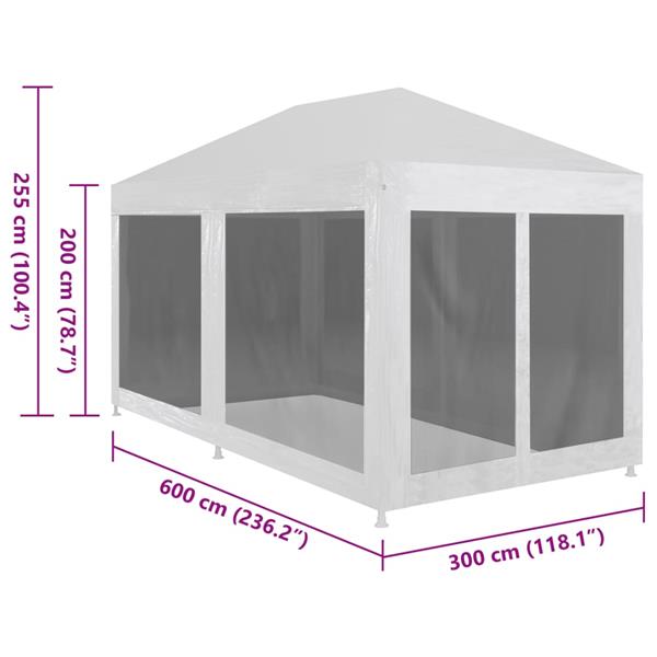 Grote foto vidaxl partytent met 6 mesh zijwanden 6x3 m tuin en terras overige tuin en terras