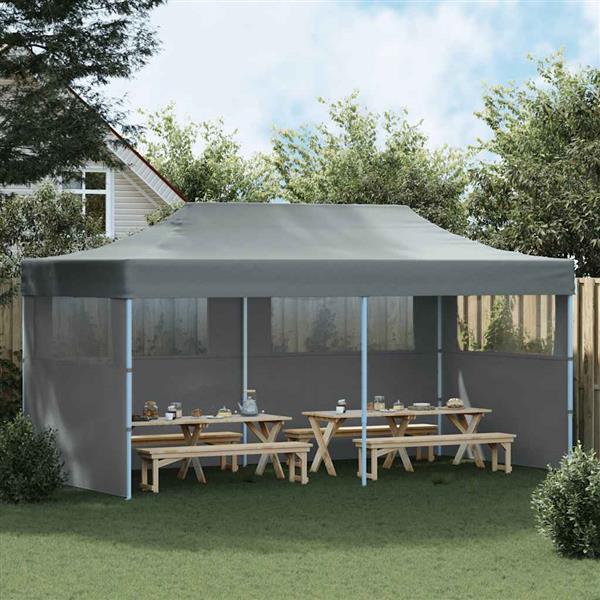 Grote foto vidaxl partytent pop up inklapbaar met zijwanden 3x6 m antraciet tuin en terras overige tuin en terras