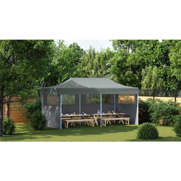 Grote foto vidaxl partytent pop up inklapbaar met zijwanden 3x6 m antraciet tuin en terras overige tuin en terras