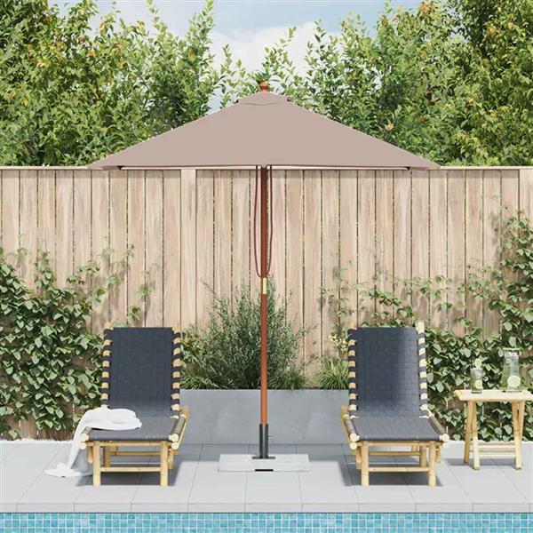 Grote foto vidaxl parasol met houten paal 150x200 cm taupe tuin en terras overige tuin en terras