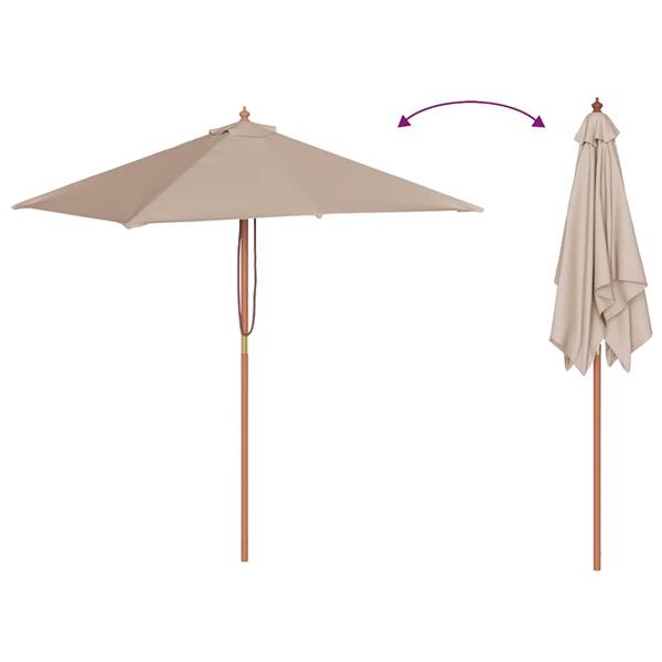 Grote foto vidaxl parasol met houten paal 150x200 cm taupe tuin en terras overige tuin en terras