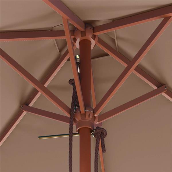Grote foto vidaxl parasol met houten paal 150x200 cm taupe tuin en terras overige tuin en terras