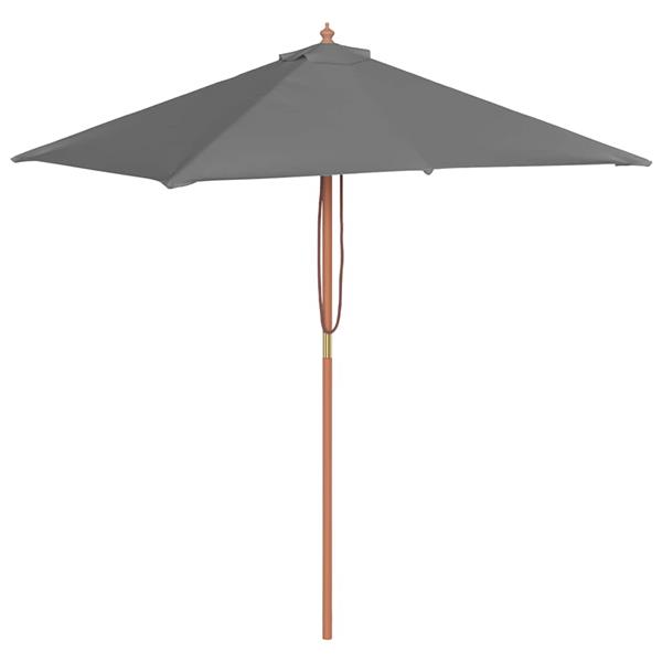 Grote foto vidaxl parasol met houten paal 150x200 cm antraciet tuin en terras overige tuin en terras