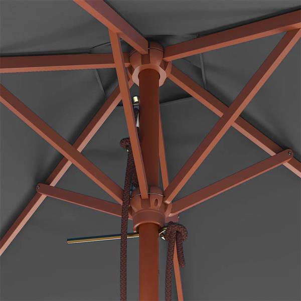 Grote foto vidaxl parasol met houten paal 150x200 cm antraciet tuin en terras overige tuin en terras