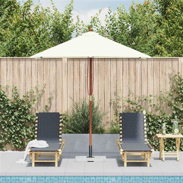 Grote foto vidaxl parasol met houten paal 150x200 cm zandkleurig tuin en terras overige tuin en terras