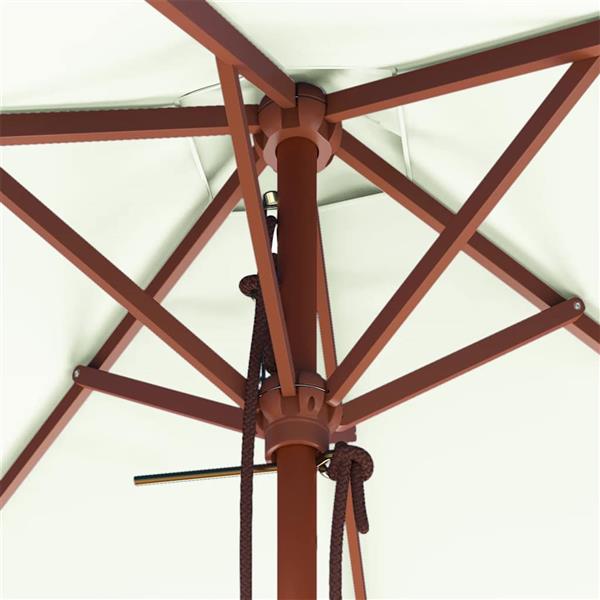 Grote foto vidaxl parasol met houten paal 150x200 cm zandkleurig tuin en terras overige tuin en terras