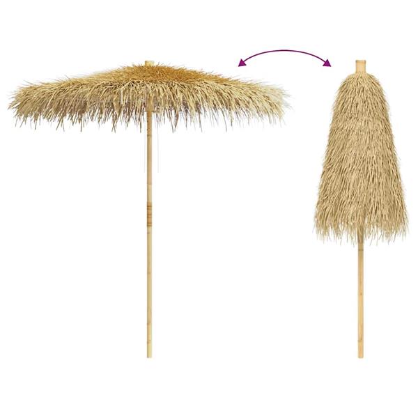 Grote foto vidaxl parasol van bamboe met dak van bananenbladeren 210 cm tuin en terras overige tuin en terras