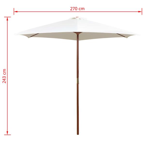 Grote foto vidaxl parasol 270x270 cm houten paal cr mewit tuin en terras overige tuin en terras