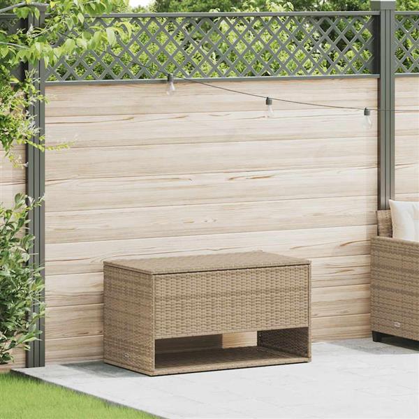Grote foto vidaxl opbergbox voor buiten 100x55x55 5 cm poly rattan beige tuin en terras overige tuin en terras