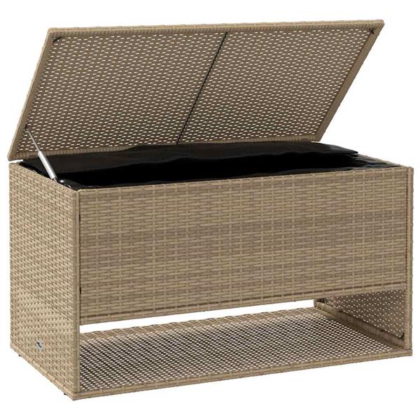 Grote foto vidaxl opbergbox voor buiten 100x55x55 5 cm poly rattan beige tuin en terras overige tuin en terras