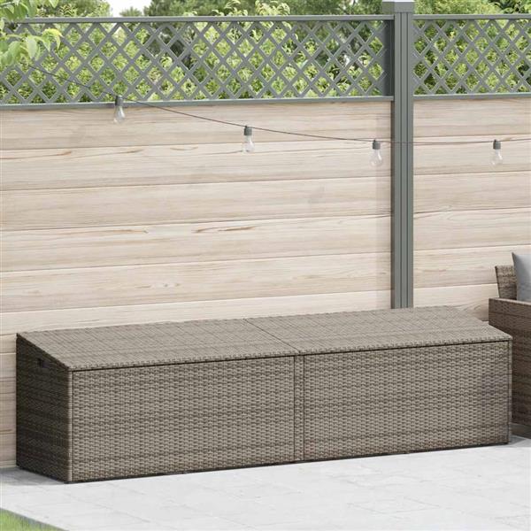 Grote foto vidaxl tuinbox 220x50x58 cm poly rattan grijs tuin en terras overige tuin en terras