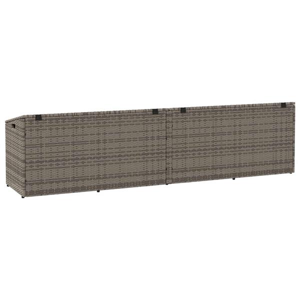 Grote foto vidaxl tuinbox 220x50x58 cm poly rattan grijs tuin en terras overige tuin en terras